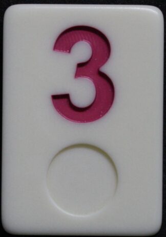 PARTS ONLY - Deluxe Rummy O Board Game - (1) Pink Number 3 Tile Only