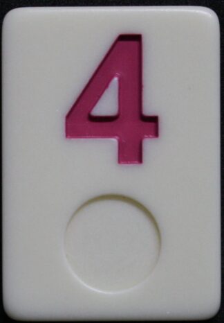 PARTS ONLY - Deluxe Rummy O Board Game - (1) Pink Number 4 Tile Only