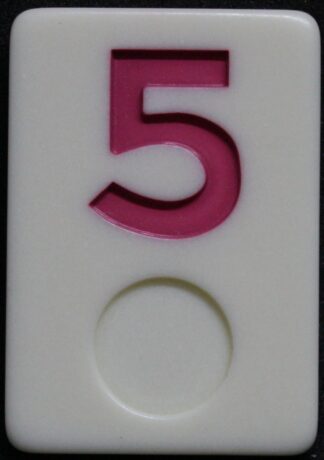 PARTS ONLY - Deluxe Rummy O Board Game - (1) Pink Number 5 Tile Only