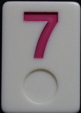 PARTS ONLY - Deluxe Rummy O Board Game - (1) Pink Number 7 Tile Only