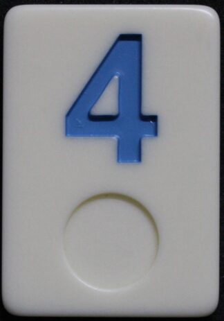 PARTS ONLY - Deluxe Rummy O Board Game - (1) Blue Number 4 Tile Only