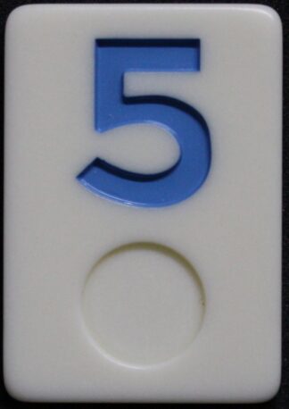 PARTS ONLY - Deluxe Rummy O Board Game - (1) Blue Number 5 Tile Only