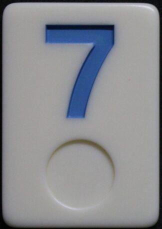 PARTS ONLY - Deluxe Rummy O Board Game - (1) Blue Number 7 Tile Only
