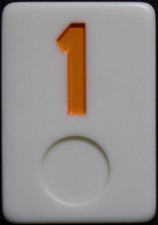 PARTS ONLY - Deluxe Rummy O Board Game - (1) Yellow Number 1 Tile Only
