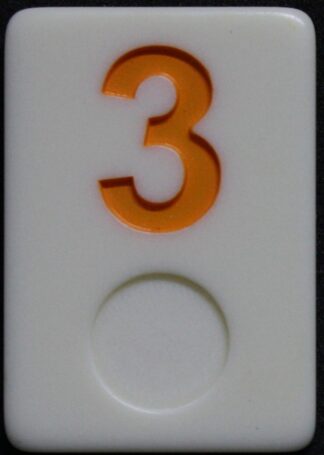 PARTS ONLY - Deluxe Rummy O Board Game - (1) Yellow Number 3 Tile Only