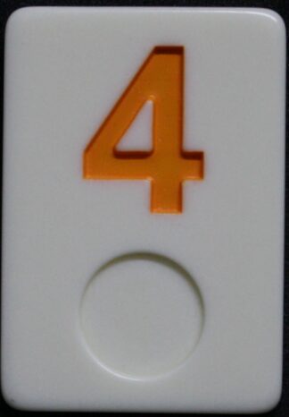 PARTS ONLY - Deluxe Rummy O Board Game - (1) Yellow Number 4 Tile Only