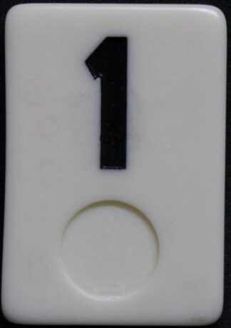 PARTS ONLY - Deluxe Rummy O Board Game - (1) Black Number 1 Tile Only