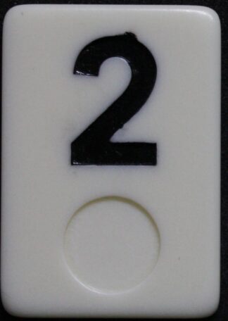PARTS ONLY - Deluxe Rummy O Board Game - (1) Black Number 2 Tile Only