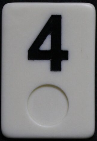 PARTS ONLY - Deluxe Rummy O Board Game - (1) Black Number 4 Tile Only