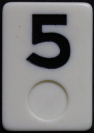 PARTS ONLY - Deluxe Rummy O Board Game - (1) Black Number 5 Tile Only