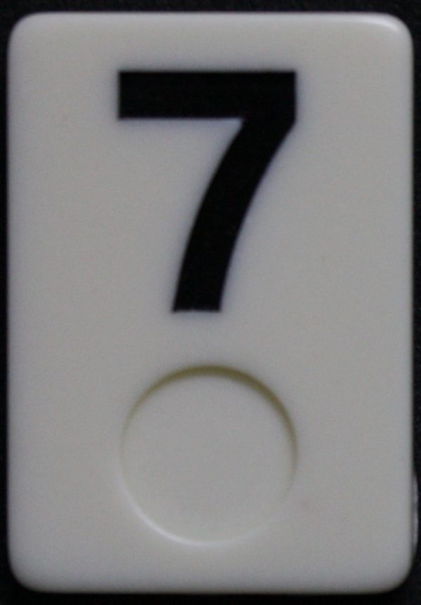 PARTS ONLY - Deluxe Rummy O Board Game - (1) Black Number 7 Tile Only