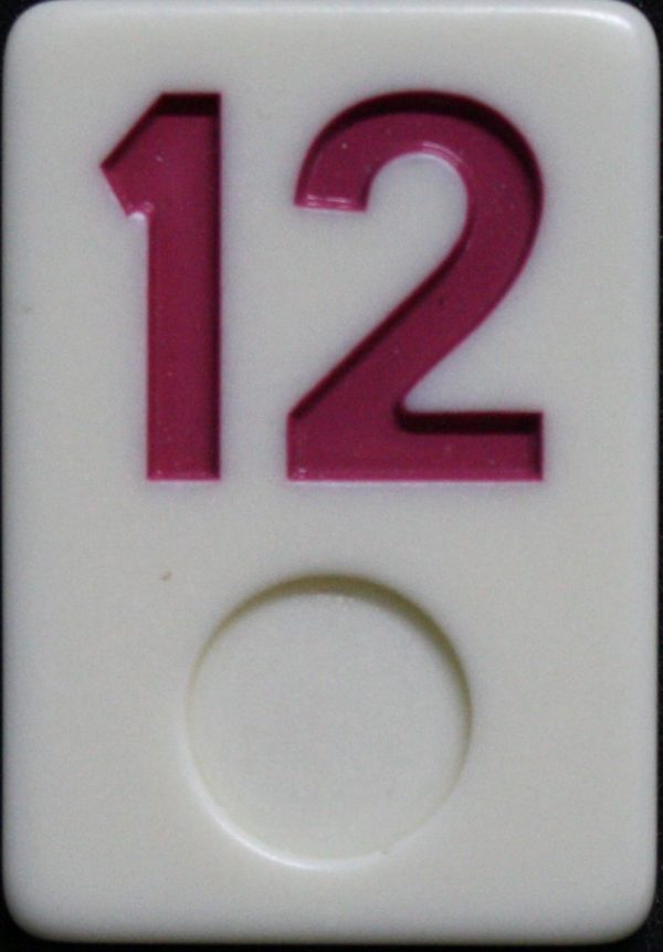 PARTS ONLY - Deluxe Rummy O Board Game - (1) Pink Number 12 Tile Only