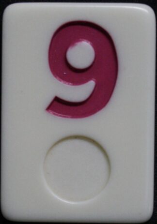PARTS ONLY - Deluxe Rummy O Board Game - (1) Pink Number 9 Tile Only