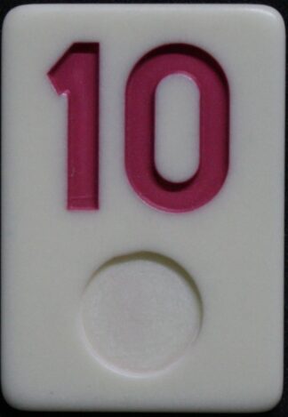 PARTS ONLY - Deluxe Rummy O Board Game - (1) Pink Number 10 Tile Only
