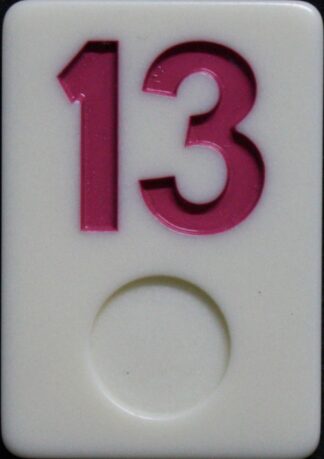 PARTS ONLY - Deluxe Rummy O Board Game - (1) Pink Number 13 Tile Only