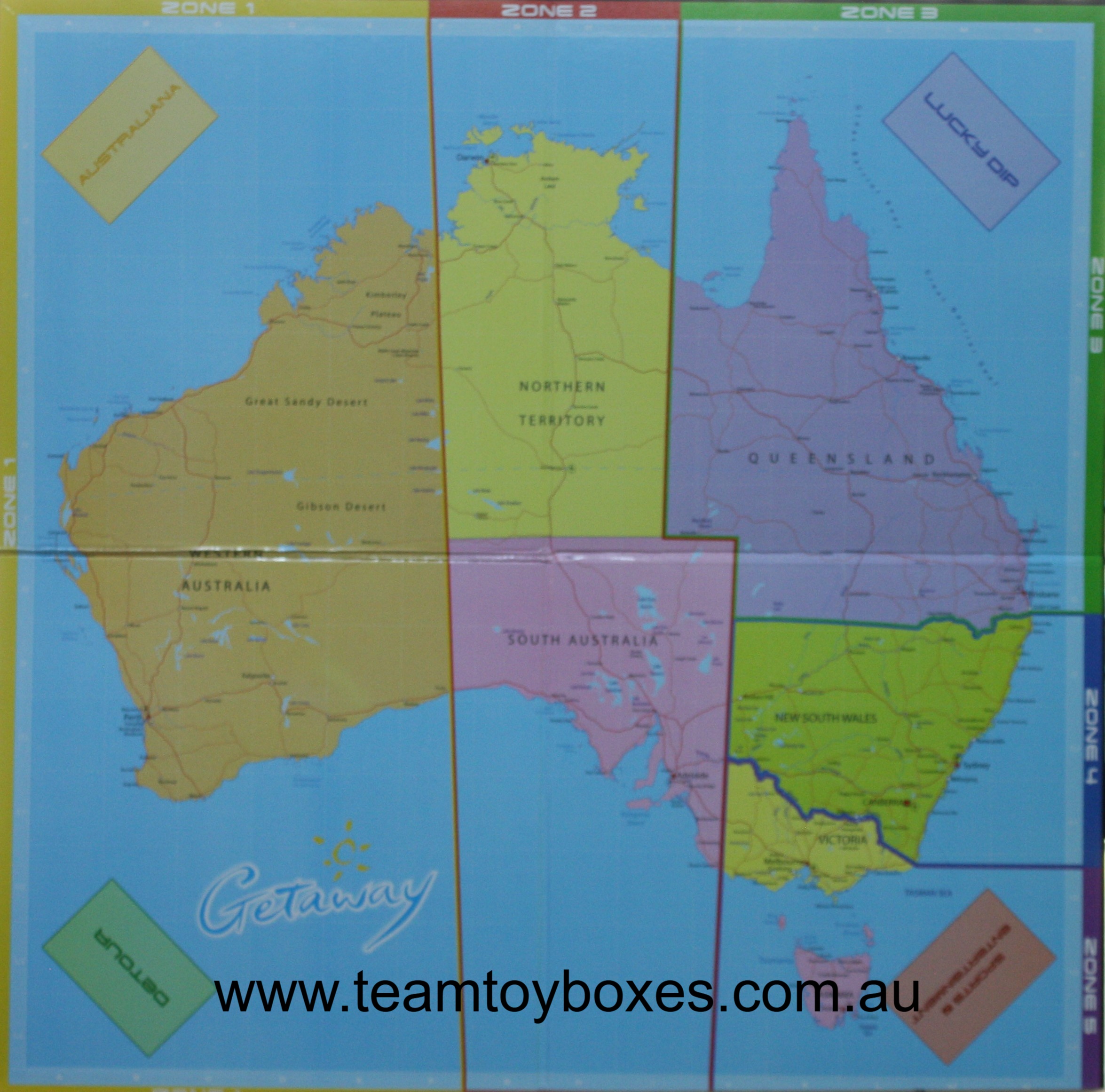 PARTS ONLY - Getaway Travel Australian Edition Board Game - (1) Game Board Only