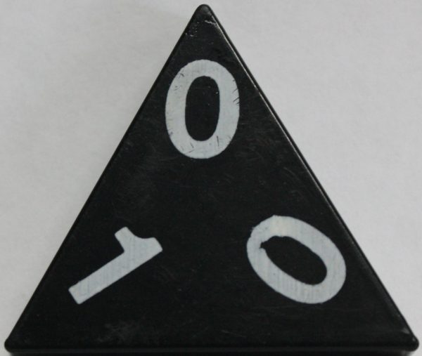 PARTS ONLY - Tri-Ominos Domino Game - (1) 0 0 1 Domino Tile Only