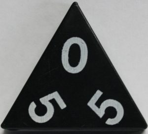 PARTS ONLY - Tri-Ominos Domino Game - (1) 0 5 5 Domino Tile Only