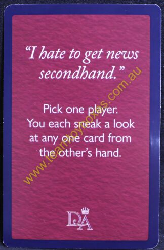 PARTS ONLY - Clue Downton Abbey Board Game - (1) #6 Clue Card Only