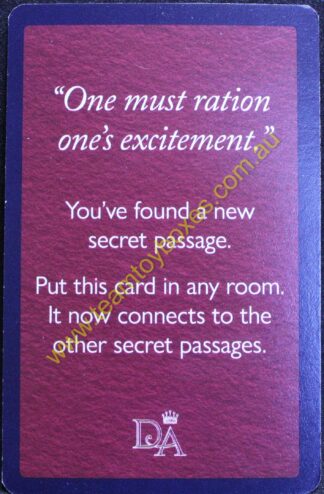 PARTS ONLY - Clue Downton Abbey Board Game - (1) #4 Clue Card Only