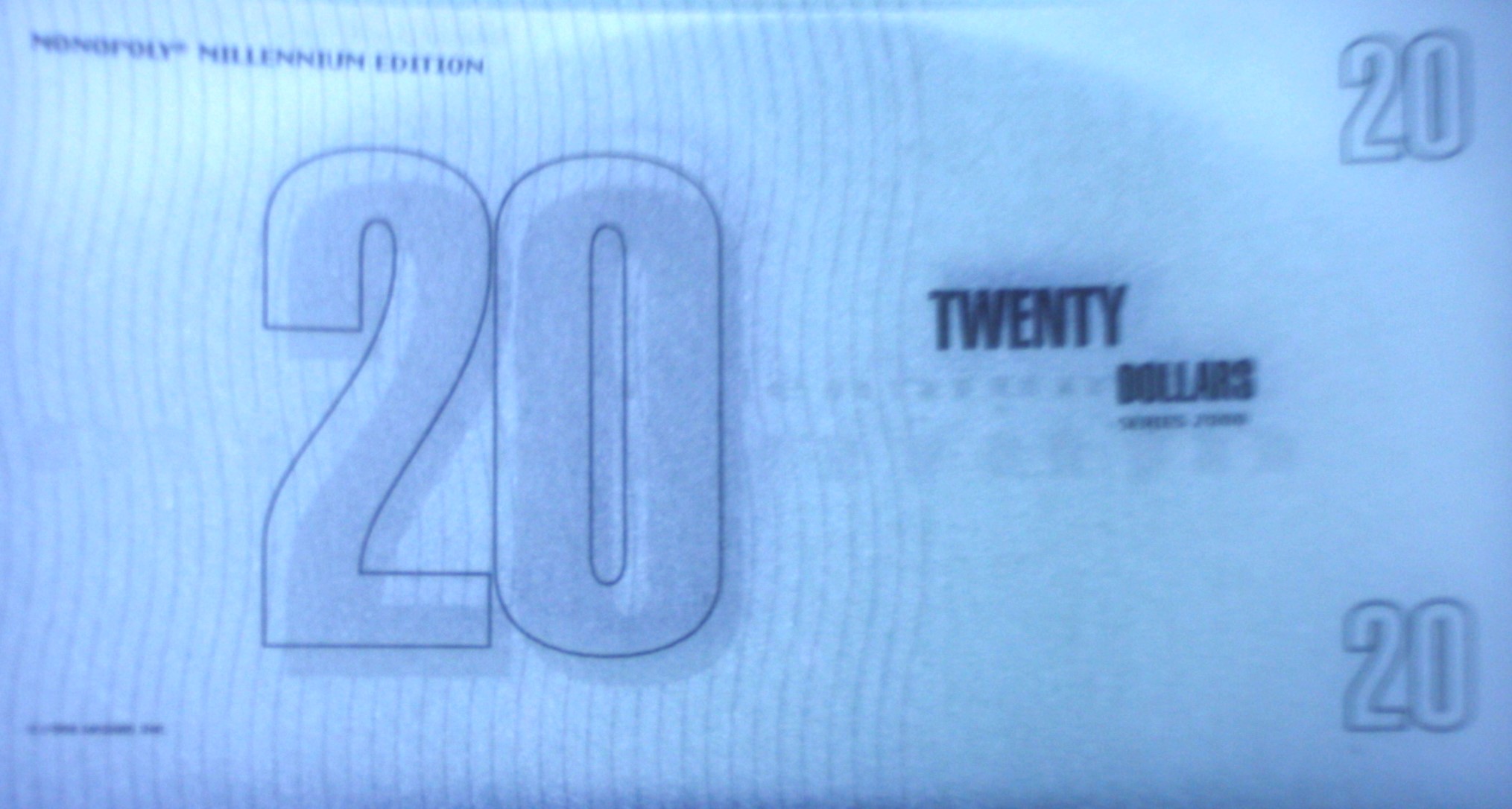 PARTS ONLY - Monopoly Board Game 2000 Millennium Tin Edition - Pack (10) $20 Translucent Money Only