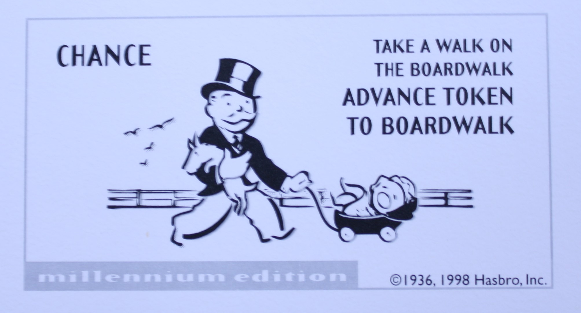 PARTS ONLY - Monopoly Board Game 2000 Millennium Tin Edition - #2 Chance Card Only