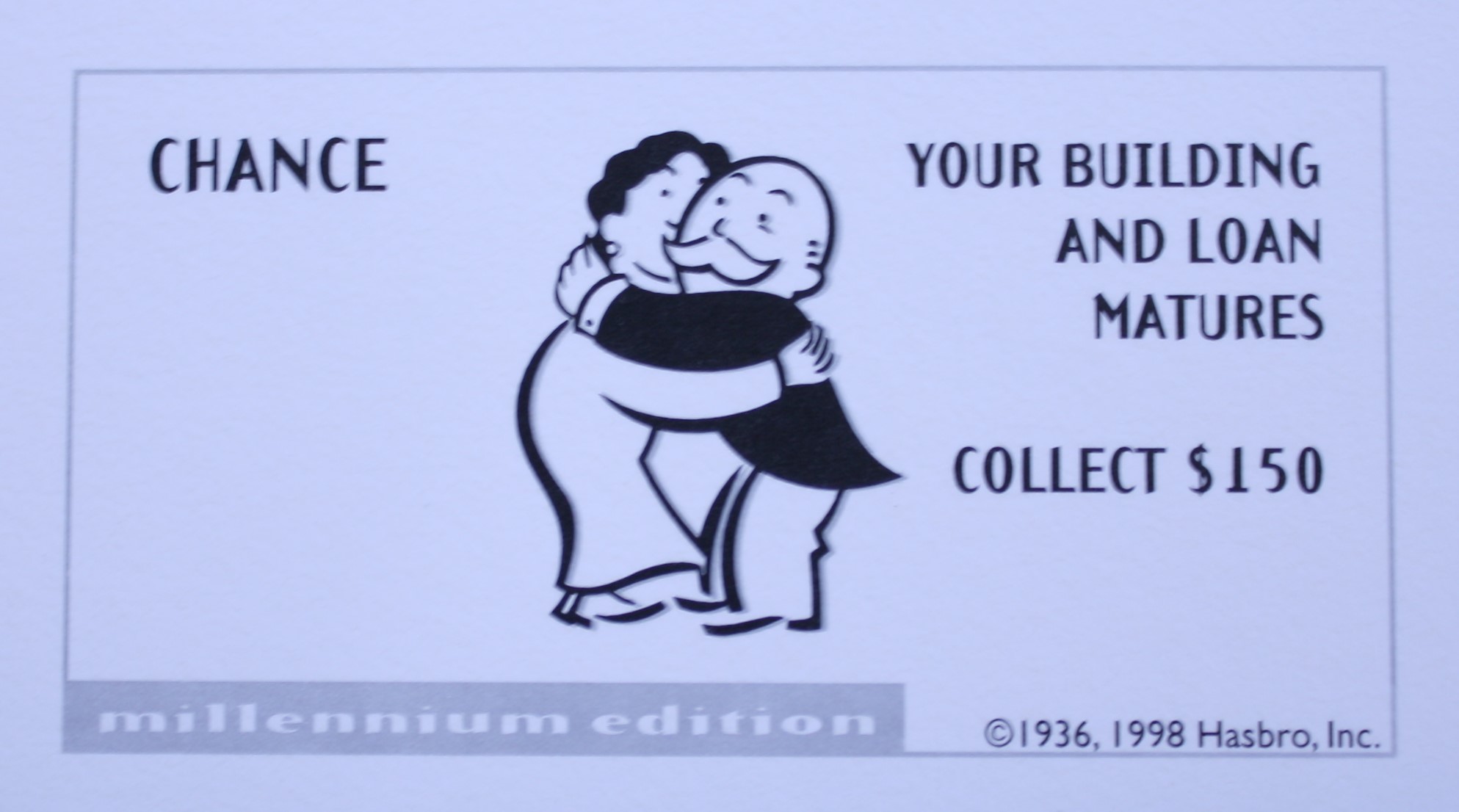 PARTS ONLY - Monopoly Board Game 2000 Millennium Tin Edition - #4 Chance Card Only