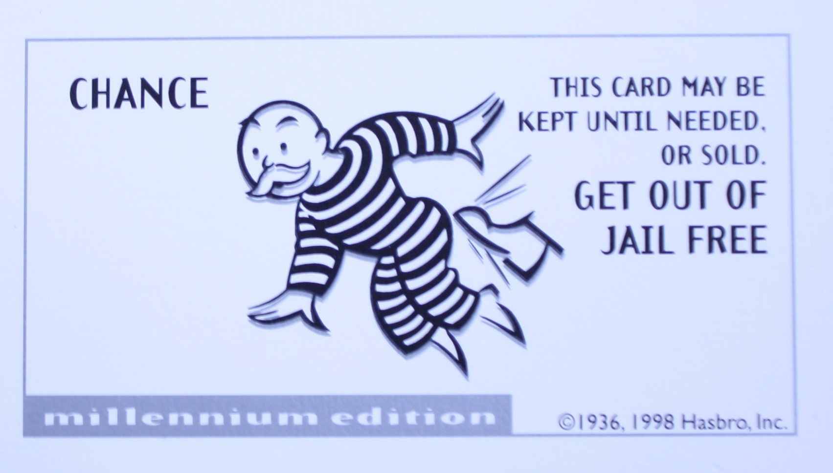 PARTS ONLY - Monopoly Board Game 2000 Millennium Tin Edition - #7 Chance Card Only