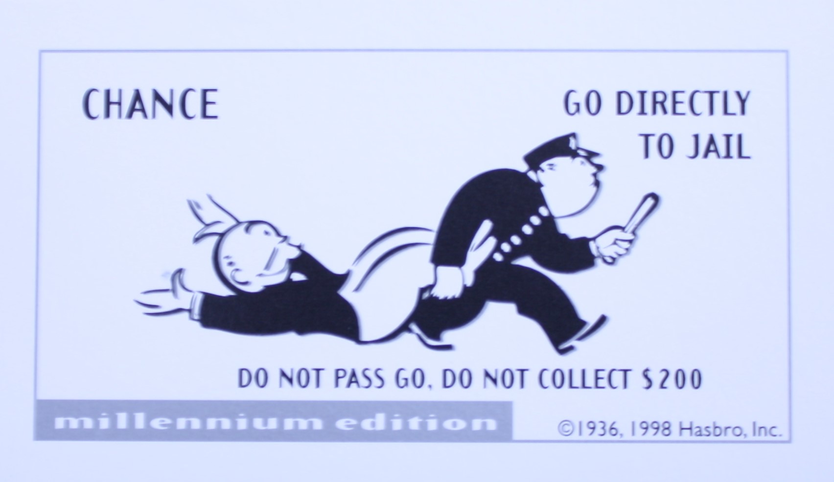 PARTS ONLY - Monopoly Board Game 2000 Millennium Tin Edition - #9 Chance Card Only