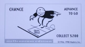PARTS ONLY - Monopoly Board Game 2000 Millennium Tin Edition - #10 Chance Card Only