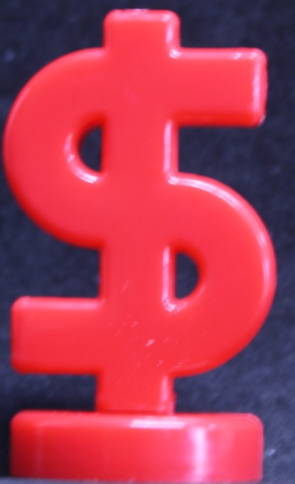 PARTS ONLY - Call Up Put Down Stockmarket Options Board Game - (1) Red Dollar Sign Token Only