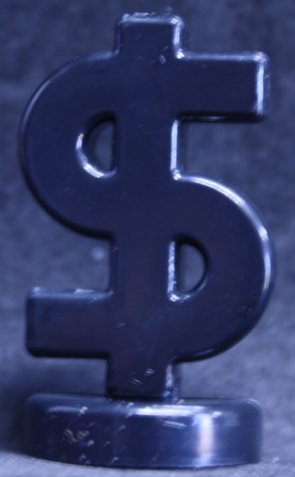 PARTS ONLY - Call Up Put Down Stockmarket Options Board Game - (1) Black Dollar Sign Token Only