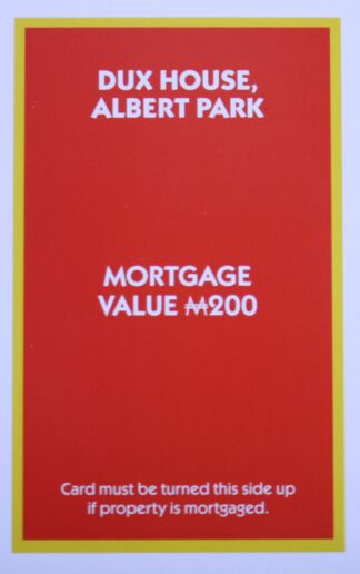 PARTS ONLY - Monopoly "The Block" (2018) Board Game - (1) Dux House Albert Park Title Deed Only