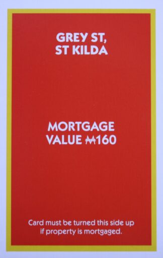 PARTS ONLY - Monopoly "The Block" (2018) Board Game - (1) Grey St. St Kilda Title Deed Only