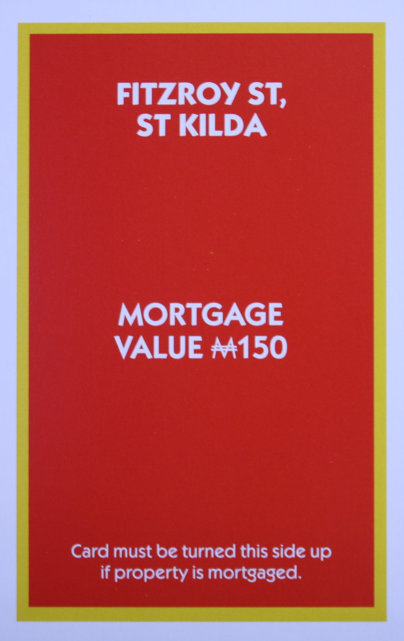 PARTS ONLY - Monopoly "The Block" (2018) Board Game - (1) Fitzroy St. St Kilda Title Deed Only