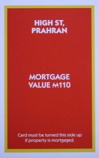 PARTS ONLY - Monopoly "The Block" (2018) Board Game - (1) High St. Prahran Title Deed Only