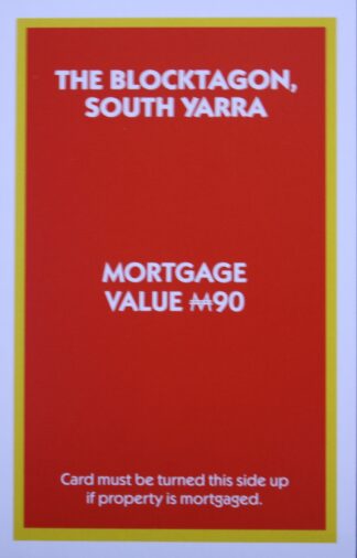PARTS ONLY - Monopoly "The Block" (2018) Board Game - (1) The Blocktagon South Yarra Title Deed Only