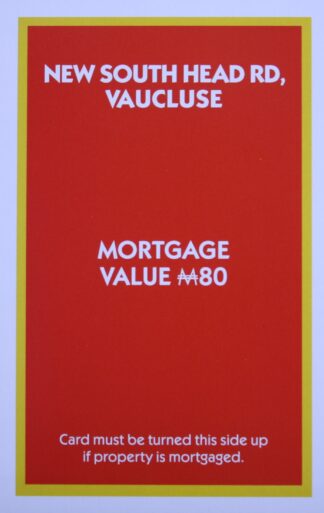 PARTS ONLY - Monopoly "The Block" (2018) Board Game - (1) New South Head Rd. Vaucluse Title Deed Only