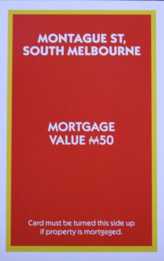 PARTS ONLY - Monopoly "The Block" (2018) Board Game - (1) Montague St. South Melbourne Title Deed Only