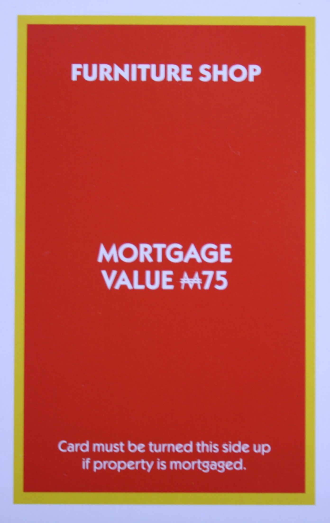 PARTS ONLY - Monopoly "The Block" (2018) Board Game - (1) Furniture Shop Title Deed Only