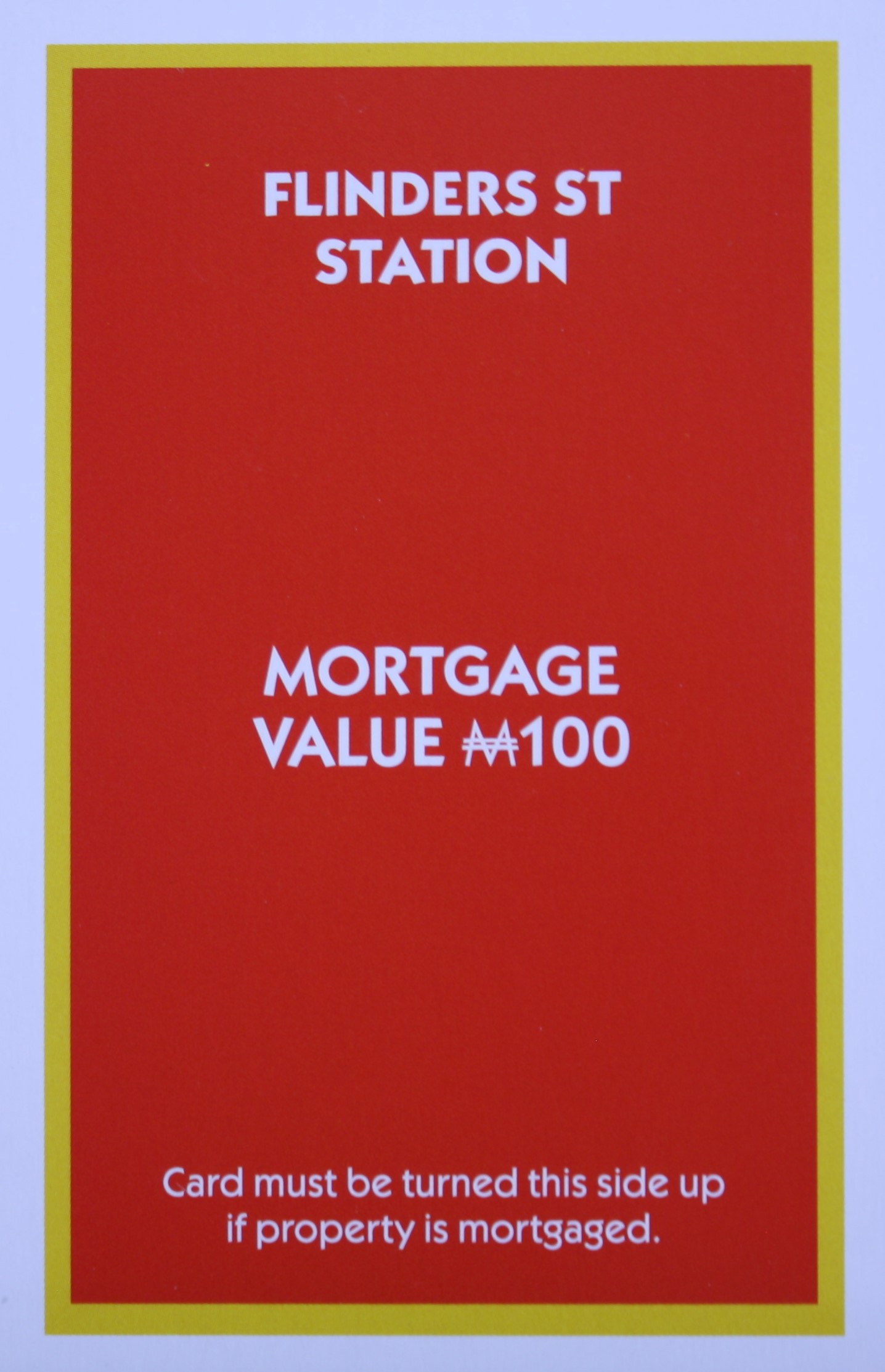 PARTS ONLY - Monopoly "The Block" (2018) Board Game - (1) Flinders St Station Title Deed Only