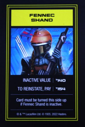 PARTS ONLY - Monopoly Star Wars Boba Fett Edition Board Game - (1) Fennec Shand Title Deed Card Only