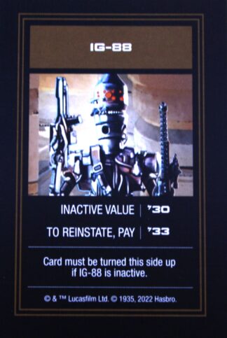 PARTS ONLY - Monopoly Star Wars Boba Fett Edition Board Game - (1) IG-88 Title Deed Card Only