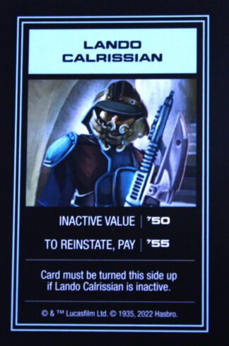 PARTS ONLY - Monopoly Star Wars Boba Fett Edition Board Game - (1) Lando Calrissian Title Deed Card Only