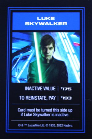 PARTS ONLY - Monopoly Star Wars Boba Fett Edition Board Game - (1) Luke Skywalker Title Deed Card Only