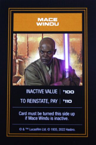 PARTS ONLY - Monopoly Star Wars Boba Fett Edition Board Game - (1) Mace Windu Title Deed Card Only