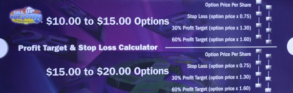 PARTS ONLY - Call Up Put Down Stockmarket Options Board Game - (1) Profit Target and Stop Loss Calculator Only