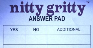 PARTS ONLY - Lets Get Down To The Nitty Gritty Board Game - (1) Answer Pad Sheet Only