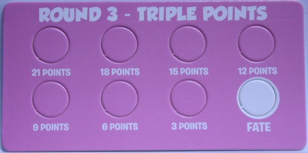 PARTS ONLY - Absolutely Clueless Party Game - (1) Unpunched Round 3 Triple Points Track Card Only
