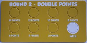 PARTS ONLY - Absolutely Clueless Party Game - (1) Unpunched Round 2 Double Points Score Track Card Only
